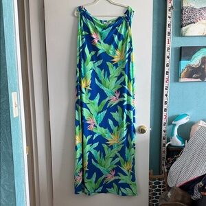 Tommy Bahama Blue and Green Leaf Dress